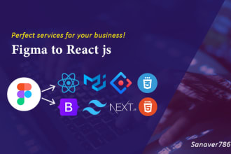 do landing page or  figma to react js , next js in tailwind css