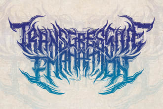 design technical death metal for your logo and name
