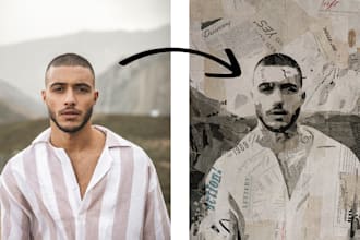 create realistic collage art effect