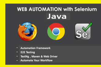 do web automation with selenium,java,testng,junit,maven,cucumber