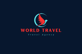 design travel or tourism agency, vacation, hotel and adventure outdoor logo