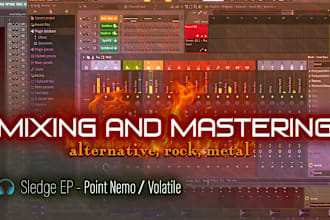 mixing and mastering of your rock, alternative, metal track