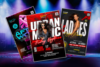 make dance party flyer, club flyer, music flyer, event flyer