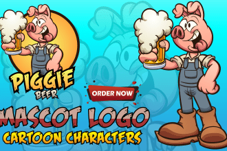 create cute mascot, cartoon and character logo design