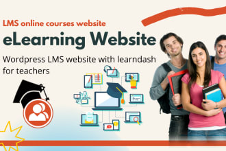 create lms elearning website, and educational course website learndash