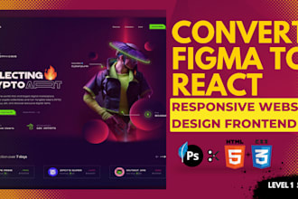 convert figma to react js, xd to HTML, and PSD to react js