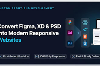 convert figma, xd and PSD into modern website