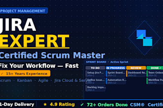 setup jira, scrum boards and agile workflows as a certified scrum master