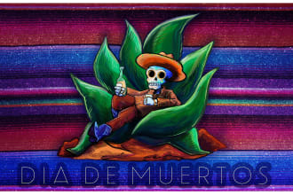 draw mexican traditional or dia de los muertos art