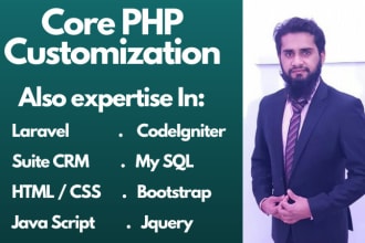 develop update and fix errors in core PHP codeigniter and laravel websites