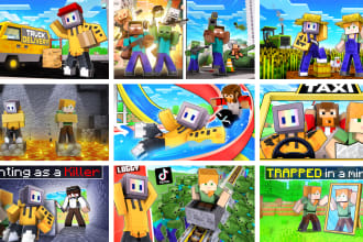 offer minecraft thumbnail, in 2d or 3d fast delivery