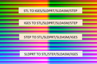 convert iges,stl,step into sldprt or sldasm