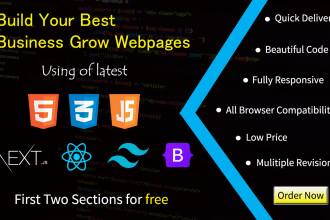 be your front end web developer react next js HTML CSS javascript tailwind
