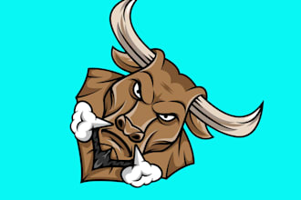 design an awesome bull head logo with express delivery