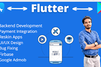integrate payment, UI design, bug fixing of flutter apps