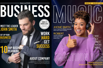 do creative magazine cover and ad