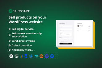 setup ecommerce with surecart and elementor on wordpress