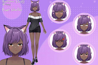 draw and design 2d vtuber character ready to rig