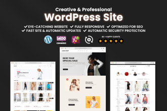 create responsive wordpress site, ecommerce store, blog