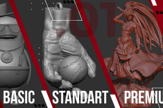 sculpt 3d models for 3d printing   characters anime figure