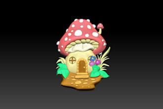 3d model of cute plants for 3d printing and cnc