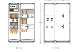 draw auto transfer switch panel design and wiring diagram with autocad,