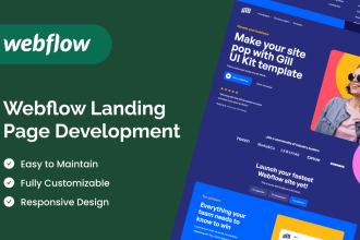 develop an eye catcing landing page for your webflow website