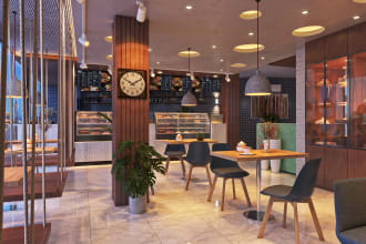 create cafe or restaurant interior design and 3d rendering