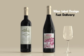design premium label for wine, beer, alcohol, vodka, whisky, and rum bottle