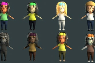 make 3d characters collection for nft