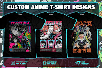 create a custom anime t shirt design for you