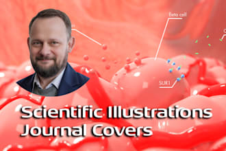 create 3d scientific illustration for journal cover