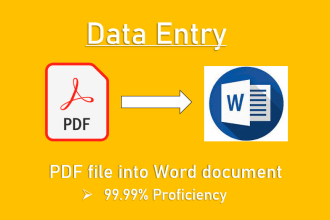 retype the PDF file into a word document within a day