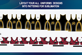 layout your design into cut sew pattern for sublimation print