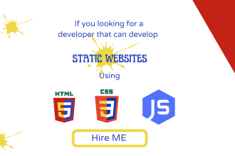 develop static websites using HTML5, css3, and javascript