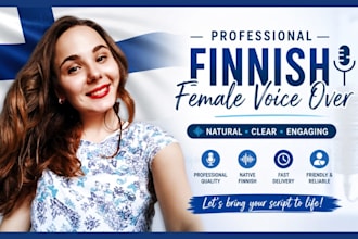 record high quality finnish female voice over