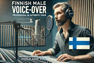 record middle aged finnish male voice over