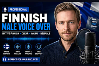 record middle aged finnish male voice over