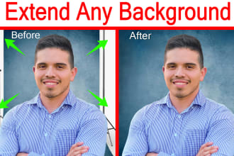 extend background of photo and image resize, remove objects
