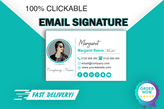 create a professional clickable HTML email signature