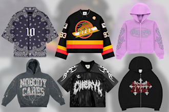 design a incredible streetwear clothing design or tshirt