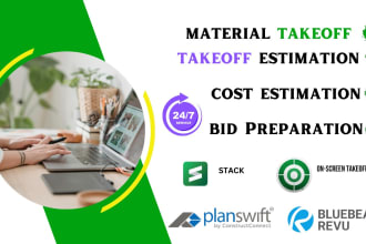 do quantity take off and material take off and cost estimation work