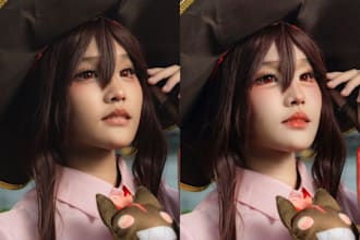 do photo retouch, beauty retouch, cosplay photo editing