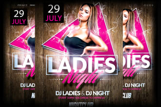 design party, club, concert, dj party events flyers  in 12hrs