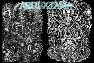 draw darkart horror thrash brutal death metal rock artwork
