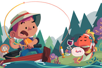 draw flat art children book illustration
