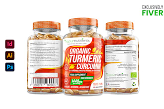 design professional food packaging jar labels, tin labels, or any label