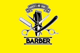 do outstanding barber shop and beauty salon logo in 24 hours