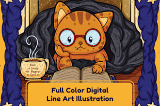 create digital illustration in full color