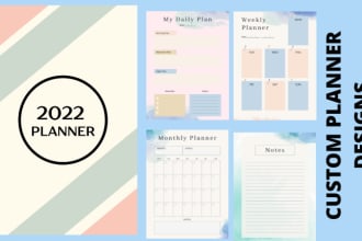 design  daily , weekly or monthly planner and journal  for you